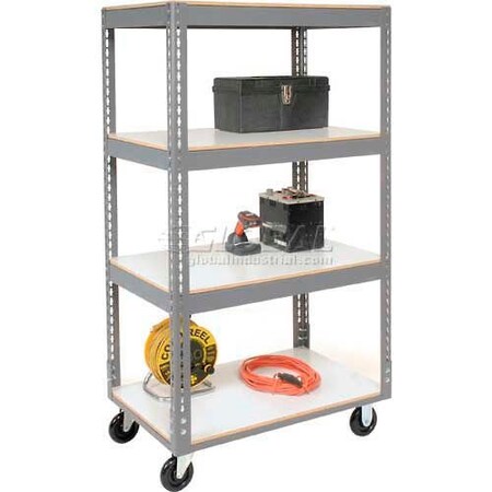 Global Industrial Boltless Shelf Truck, Steel, 36 in L, 18 in W, 65 in H 330410